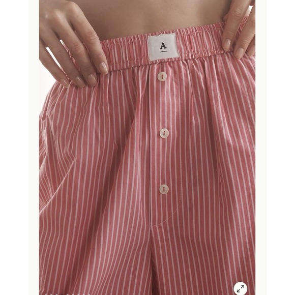 NWT Anthropologie Women's Wren Boxer Pants Lounge Pink Stripe Print S - Picture 4 of 9